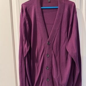 Banana Republic Men's V-Neck Button Cardigan - Plum
